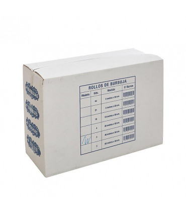 Rollo de plástico de burbujas transparente 0,50x40 metros. Caja de 3 rollos.