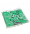 2 kilos de Bolsas verdes de plástico 70% recicladas. Asa Camiseta 42x53 cm. Con mensaje de agradecimiento (paquete 90 bolsas apr