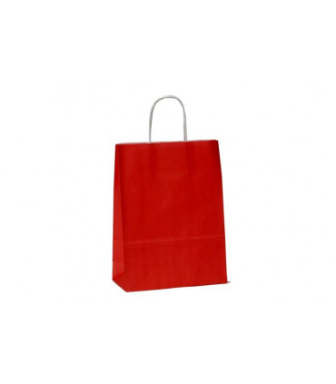 Bolsas de papel con Asa Rizada 24x11x31 Rojo - Caja 250 uds