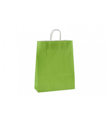 Bolsas de papel con Asa Rizada 32x12x40 Verde - Caja 250 uds