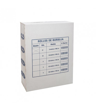 Plástico de burbujas.Rollo de 1x5 metros-Caja de 21 rollos