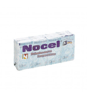 Pañuelos blancos "Nocel". Caja de 25 blister de 8 paquetes.