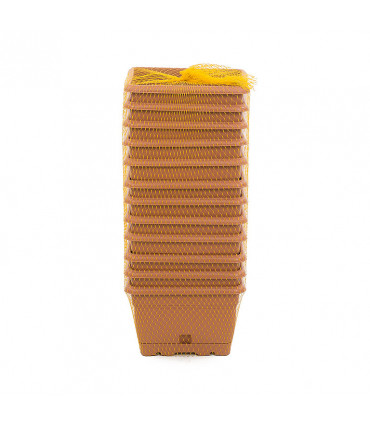 Jardineras balcón + platos 21x16,5x14 cm. Terracota. 12 uds.