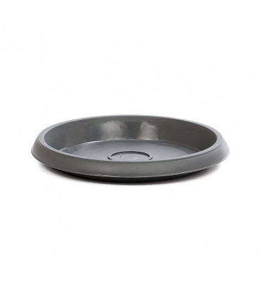 Platos para macetas redondas de 23 cm. de diámetro. Antracita. 12 platos