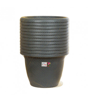 Macetas redondas de 42 cm. de diámetro.  Antracita. 12 macetas