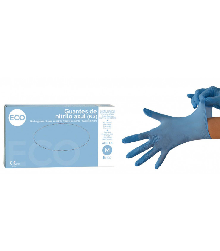 Guante desechable nitrilo azul 3,5g T-XL (9) caja 100 7M - Ferretería  Campollano