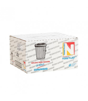 Bolsas basura Comunidad 50 litros con banderola 65x75-Caja 25 rollos