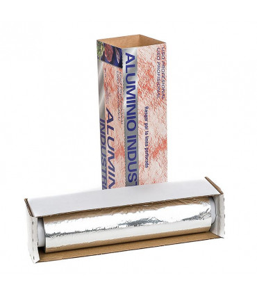 Rollo  papel de aluminio industrial con sierra-1 rollo de 2 kg.