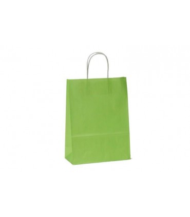 Bolsas de papel con Asa Rizada 24x11x31 Verde - Caja 250 uds