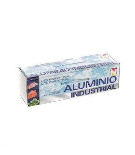 Rollo de papel de aluminio industrial con sierra. 1 rollo de 2,4 kg.