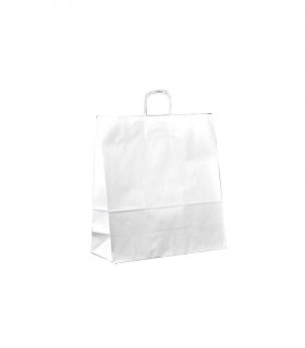 Bolsas de papel con asa retorcida de 45x17x48 cm. Blancas