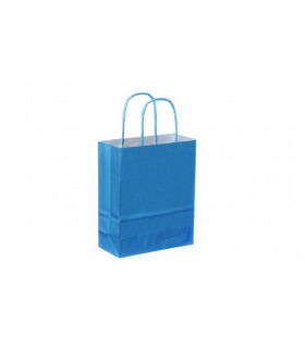 Bolsas de papel con Asa Rizada 18x8x24 Azul claro - Caja 250 uds