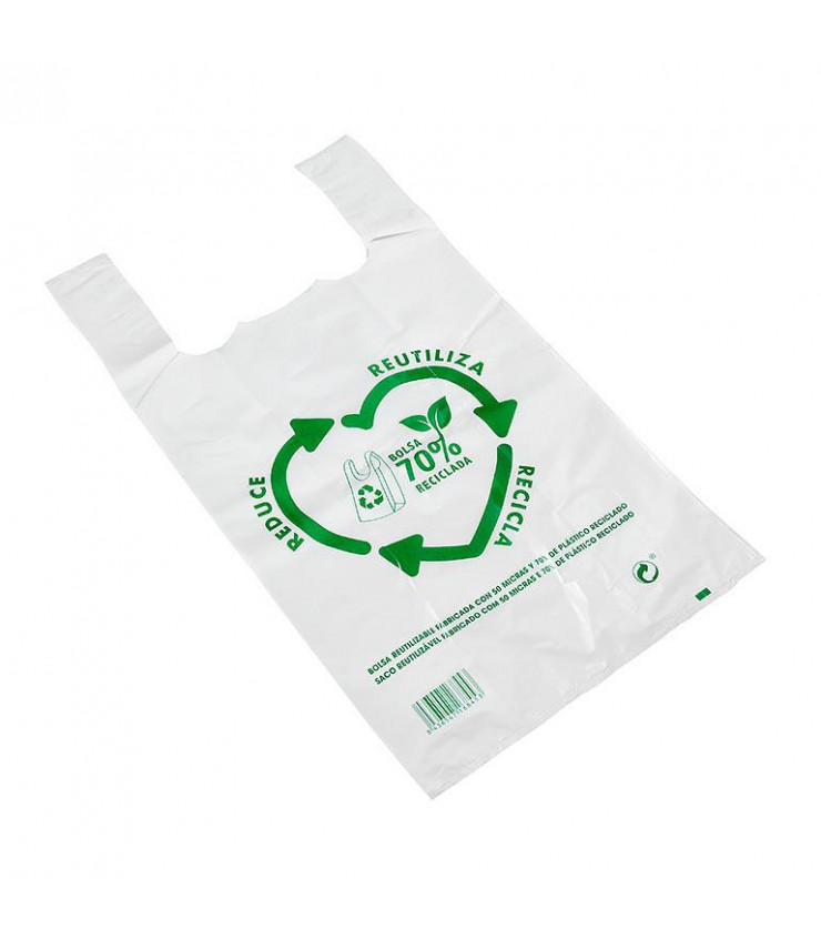 Bolsa Plástico Camiseta 100% Biodegradable 45x60cm 27,5 micras