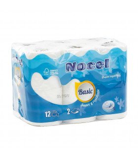 Higienico "NOCEL AZUL Basic" x12 - Fardo 9 paq x12 rollos