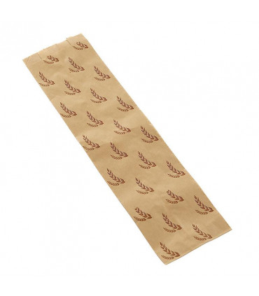 Bolsas de papel kraft para 2 baguettes. 12+6x48 cm. Caja de 1.000 uds.