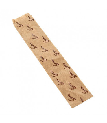 Bolsas de papel kraft para 1 baguette. 9+4x48 cm. Caja de 1.000 uds.