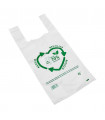 Bolsas asa camiseta resistentes 35x50 cm 70% reciclado Blanca - Pack 50 uds