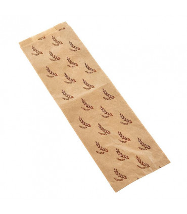 Bolsa 3 Baguettes Kraft 14+7x48 c/espiga - Caja 1000 uds