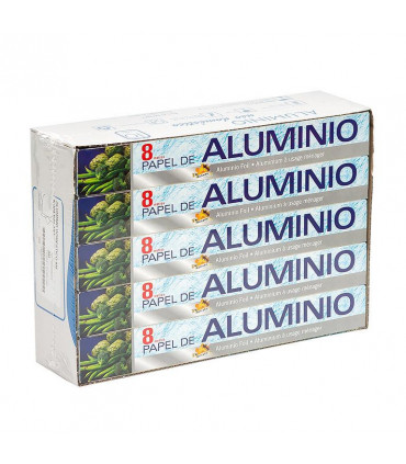 Papel Aluminio 8 metros-Caja 10 rollos