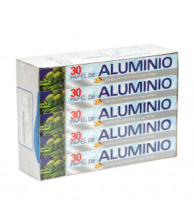 Papel Aluminio 30 metros -Caja 10 rollos