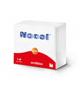 Servilleta 33x33 1 Capa Blanca "Nocel"  70 unidades- Caja 30 paquetes