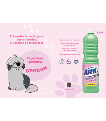 Fregasuelos Asevi Mascotas 1 Litro - Caja 12 uds