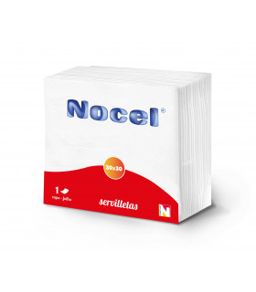 Servilleta 30x30 1 Capa Blanca "Nocel" - Caja 60 paq de 70 uds