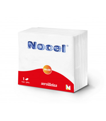 Servilleta 30x30 1 Capa Blanca "Nocel" 70 unidades - Caja 60 paquetes