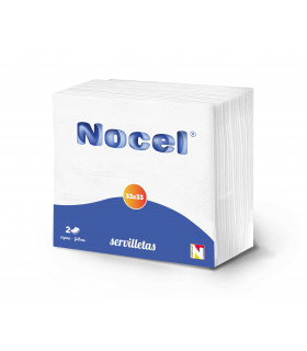 Servilleta 33x33 2 Capas Blanca "Nocel" 90 uds.- Caja 30 paquetes