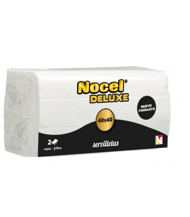 Servilleta 40x40 1/8 2 Capas Blanca "Nocel DELUXE" 25 uds. - Caja 40 paquetes