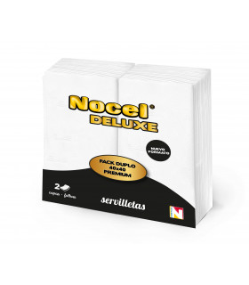 Servilleta 40x40 2 Capas Blanca "Nocel DELUXE"  50 uds.- Caja 24 paquetes