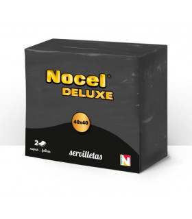  Servilleta 40x40 2 Capas Negro "Nocel DELUXE" - Caja 24 paq de 50 uds