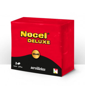 Servilleta 40x40 2 Capas Rojo "Nocel DELUXE" - Caja 24 paq de 50 uds