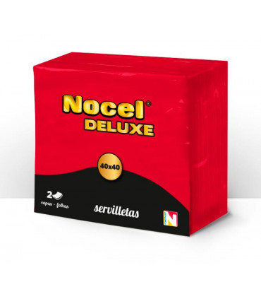 Servilleta 40x40 2 Capas Rojo "Nocel DELUXE" 50 unidades- Caja 24 paquetes