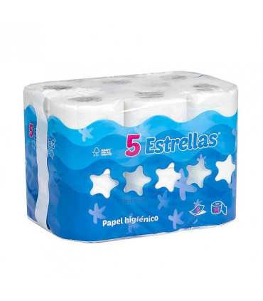 Papel Higienico 2 capas "5 Estrellas". Fardo de 9 paquetes