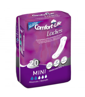 Compresa Incontinencia Mini "Comfort-Life Ladies" 20 und. - Caja 12 paquetes