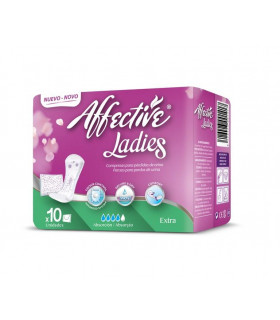 Compresa Incontinencia Extra "Affective Ladies" 10 und. - Caja 12 paquetes