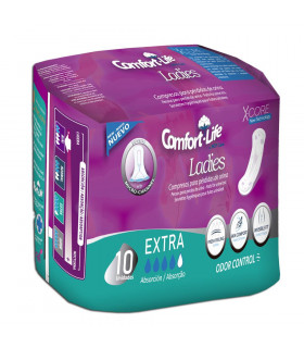 Compresa Incontinencia Extra "Comfort-Life Ladies" 10 und. - Caja 12 paquetes