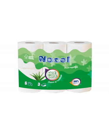 Papel Higiénico 3 capas "NOCEL ALOE VERA"  - Fardo 7 paquetes