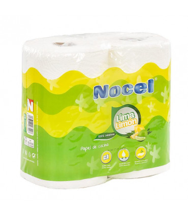 Papel de cocina "Nocel" Lima limón 2 rollos. Fardo de 12 paquetes