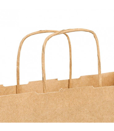 Bolsas de papel con Asa Rizada de 24x11x32 cm-Kraft-Caja 300 uds