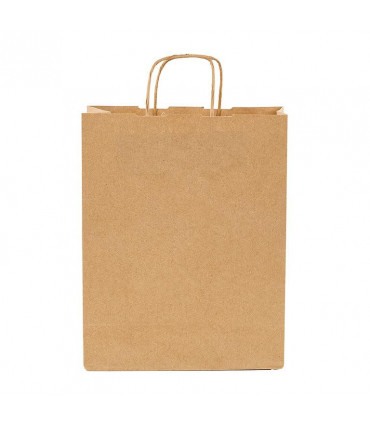 Bolsas de papel con Asa Rizada de 24x11x32 cm-Kraft-Caja 300 uds