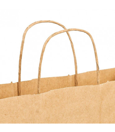 Bolsas de papel con Asa Rizada 32x12x41 cm Kraft. Caja  250 uds