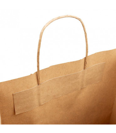 Bolsas de papel con Asa Rizada 32x12x41 cm Kraft. Caja  250 uds