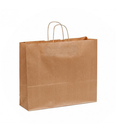 Bolsas de papel con Asa Rizada 35x18x34 cm Kraft  -Caja 250 uds.