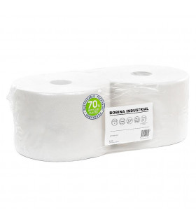 Bobina de papel uso industrial-340 mts- Pack de 2 bobinas