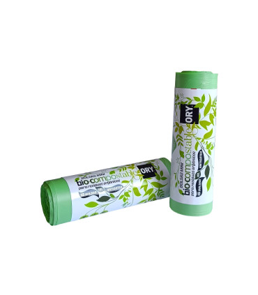 Rollo Basura 15 Usos 45x47 Bio verde 10L Biocompostable - Caja 35 rollos