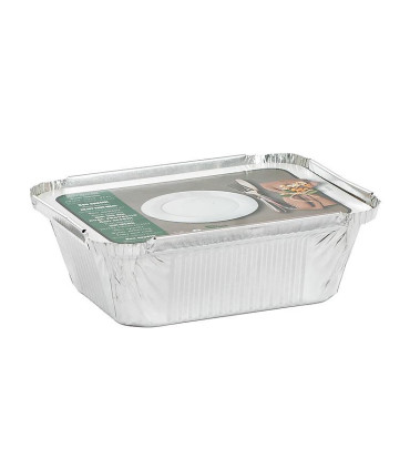 Bandeja aluminio con tapa Nobal  (148x122x40mm)-Pack 50 uds