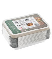 Bandejas aluminio con tapa NOBAL(220x157x44mm) -Pack 50 uds.