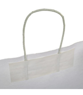 Bolsas de papel con Asa Rizada 24x11x32 Blanca -Caja 300 uds